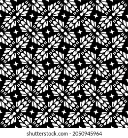 Seamless vector pattern in geometric ornamental style. Black  pattern.
