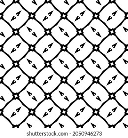 Seamless vector pattern in geometric ornamental style. Black  pattern.