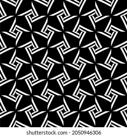 Seamless vector pattern in geometric ornamental style. Black  pattern.
