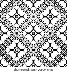 Seamless vector pattern in geometric ornamental style. Black  pattern.