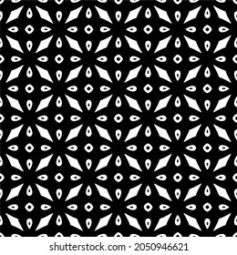 Seamless vector pattern in geometric ornamental style. Black  pattern.
