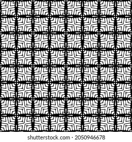 Seamless vector pattern in geometric ornamental style. Black  pattern.