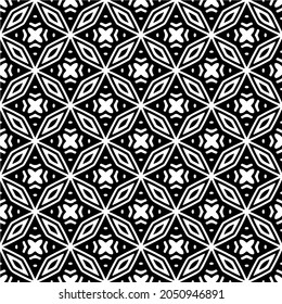 Seamless vector pattern in geometric ornamental style. Black  pattern.