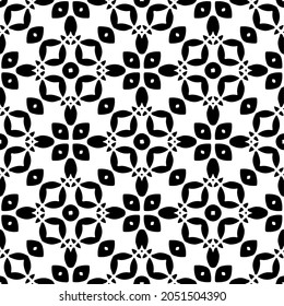 Seamless vector pattern in geometric ornamental style. Black  pattern.