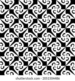 Seamless vector pattern in geometric ornamental style. Black  pattern.