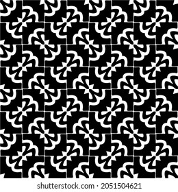 Seamless vector pattern in geometric ornamental style. Black  pattern.