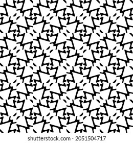 Seamless vector pattern in geometric ornamental style. Black  pattern.