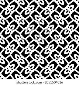 Seamless vector pattern in geometric ornamental style. Black  pattern.