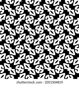 Seamless vector pattern in geometric ornamental style. Black  pattern.