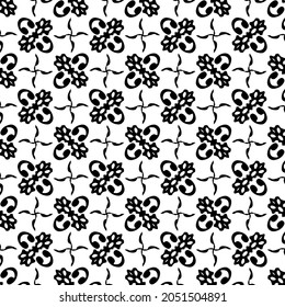 Seamless vector pattern in geometric ornamental style. Black  pattern.