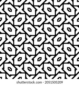 Seamless vector pattern in geometric ornamental style. Black  pattern.