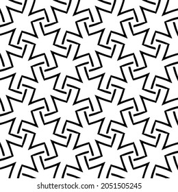 Patrón vectorial sin foco en estilo ornamental geométrico. Patrón negro.