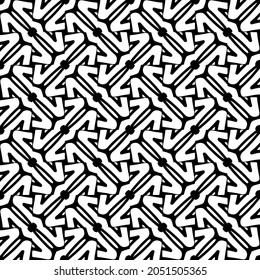 Seamless vector pattern in geometric ornamental style. Black  pattern.
