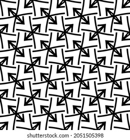 Patrón vectorial sin foco en estilo ornamental geométrico. Patrón negro.