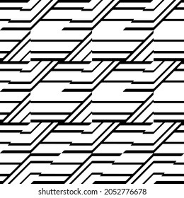Patrón vectorial sin foco en estilo ornamental geométrico. Patrón negro.