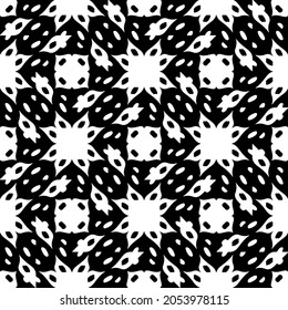 Seamless vector pattern in geometric ornamental style. Black  pattern.