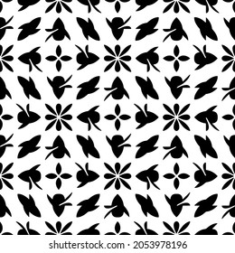 Seamless vector pattern in geometric ornamental style. Black  pattern.