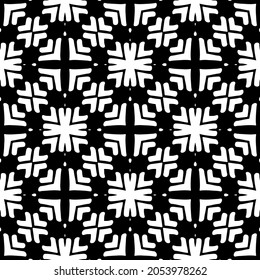 Nahtlose Vektormuster im geometrischen Zierstil. Schwarzes Muster.
