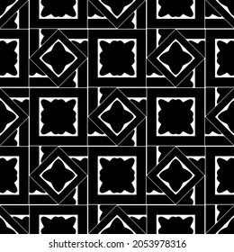 Nahtlose Vektormuster im geometrischen Zierstil. Schwarzes Muster.