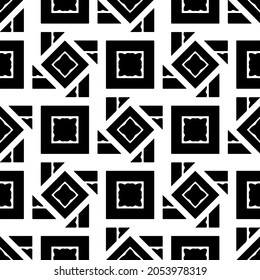 Seamless vector pattern in geometric ornamental style. Black  pattern.
