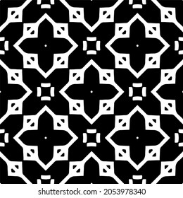 Seamless vector pattern in geometric ornamental style. Black  pattern.