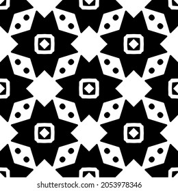 Seamless vector pattern in geometric ornamental style. Black  pattern.