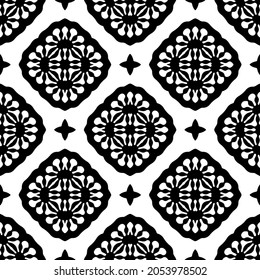 Seamless vector pattern in geometric ornamental style. Black  pattern.