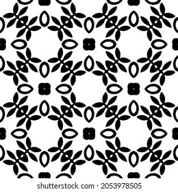 Patrón vectorial sin foco en estilo ornamental geométrico. Patrón negro.