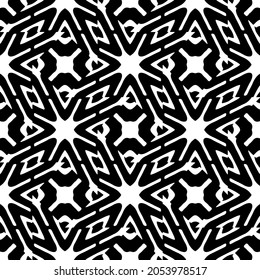 Seamless vector pattern in geometric ornamental style. Black  pattern.