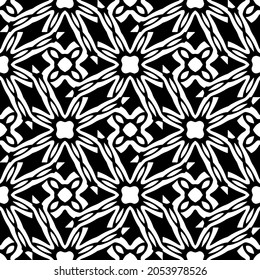 Seamless vector pattern in geometric ornamental style. Black  pattern.