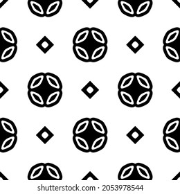 Seamless vector pattern in geometric ornamental style. Black  pattern.