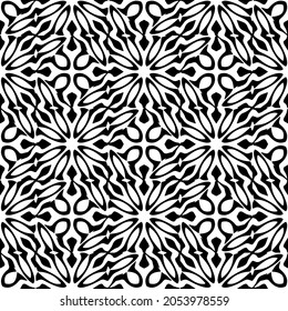 Seamless vector pattern in geometric ornamental style. Black  pattern.