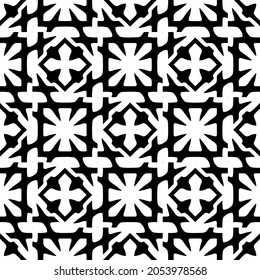 Seamless vector pattern in geometric ornamental style. Black  pattern.