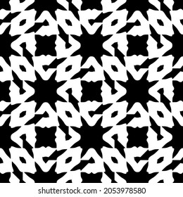 Seamless vector pattern in geometric ornamental style. Black  pattern.