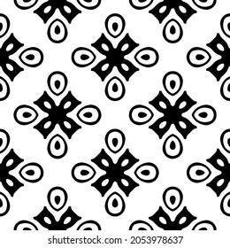 Seamless vector pattern in geometric ornamental style. Black  pattern.