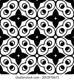 Seamless vector pattern in geometric ornamental style. Black  pattern.