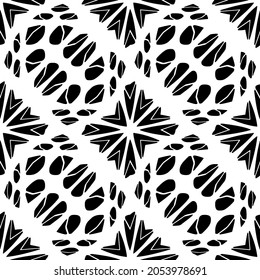 Seamless vector pattern in geometric ornamental style. Black  pattern.