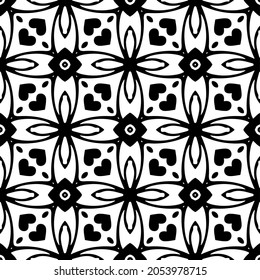 Seamless vector pattern in geometric ornamental style. Black  pattern.