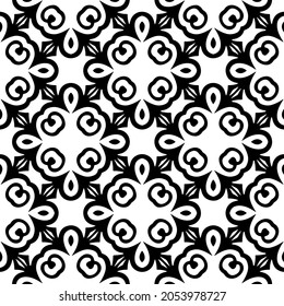 Seamless vector pattern in geometric ornamental style. Black  pattern.