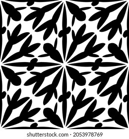 Seamless vector pattern in geometric ornamental style. Black  pattern.
