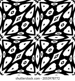 Seamless vector pattern in geometric ornamental style. Black  pattern.