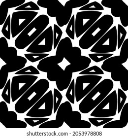 Patrón vectorial sin foco en estilo ornamental geométrico. Patrón negro.