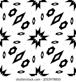 Seamless vector pattern in geometric ornamental style. Black  pattern.
