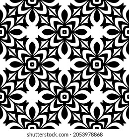 Patrón vectorial sin foco en estilo ornamental geométrico. Patrón negro.