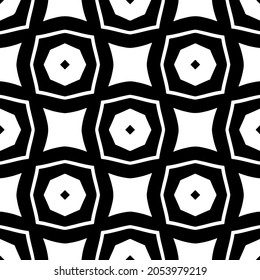 Nahtlose Vektormuster im geometrischen Zierstil. Schwarzes Muster.