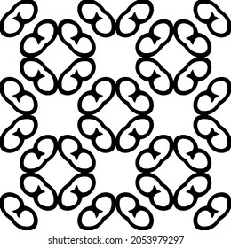 Seamless vector pattern in geometric ornamental style. Black  pattern.