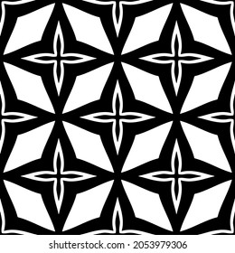 Patrón vectorial sin foco en estilo ornamental geométrico. Patrón negro.