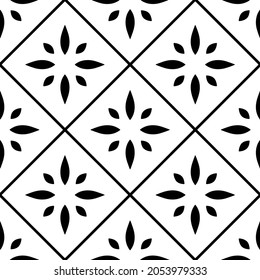 Patrón vectorial sin foco en estilo ornamental geométrico. Patrón negro.