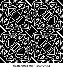 Nahtlose Vektormuster im geometrischen Zierstil. Schwarzes Muster.