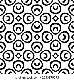 Nahtlose Vektormuster im geometrischen Zierstil. Schwarzes Muster.